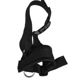 Dog Mouth Cover Nylon Anti Bite Anti Barking Drinkable Water Adjustable And Breathable (Option: Black-M)